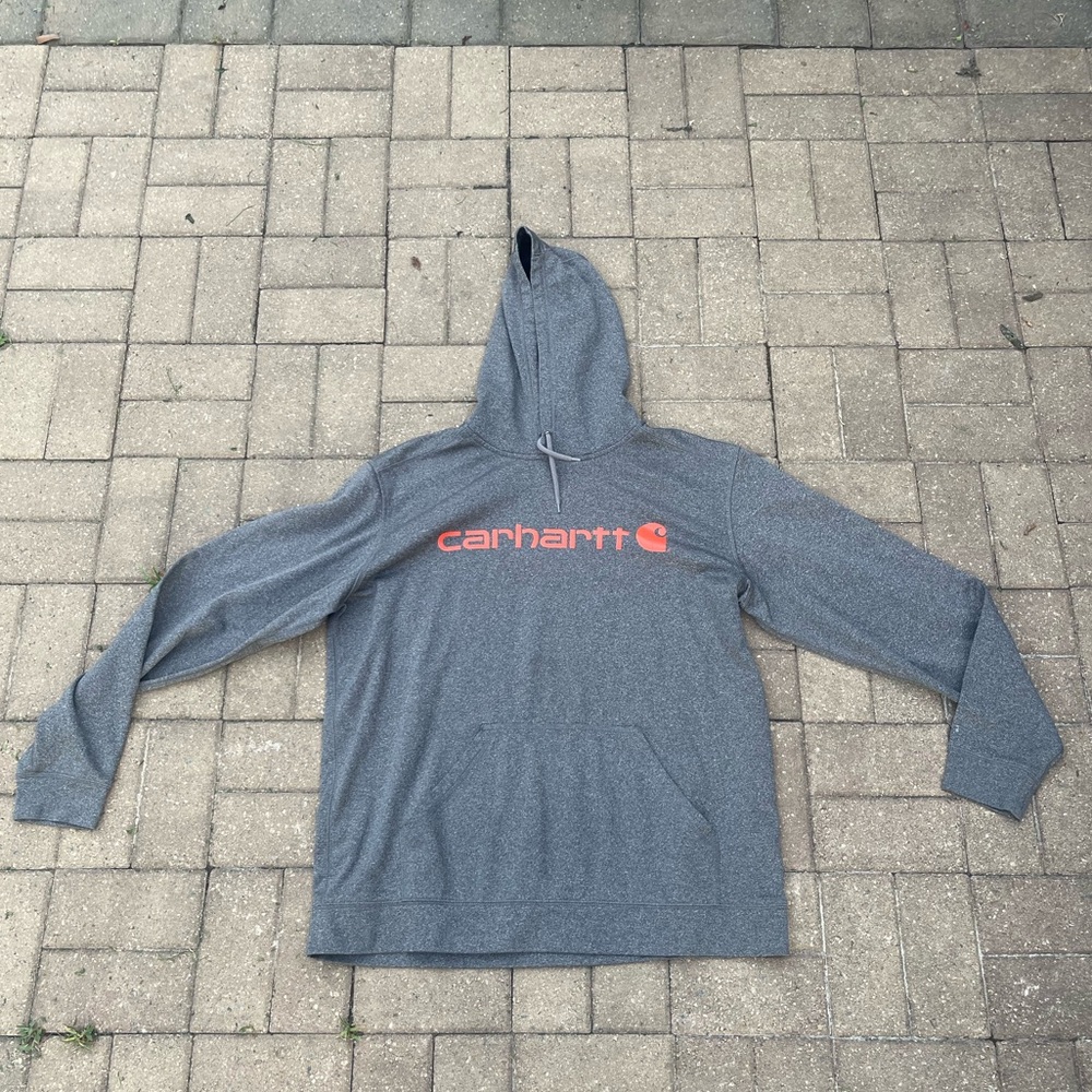 Carhartt Grey Hoodie - Size XL Tall